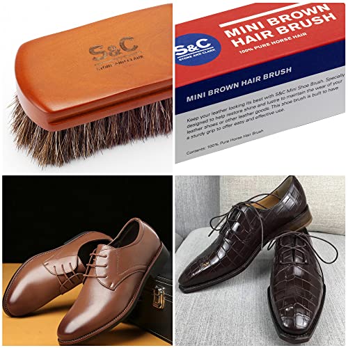 Stone and Clark Mini 4" Shoe Brush - Portable Horse Hair Brush w/Natural Wood Handle - Soft Bristle Shoe Polish Brush for Cleaning, Buffing & Polishing Leather Shoes - Travel-Friendly Size Boot Brush - Image 3