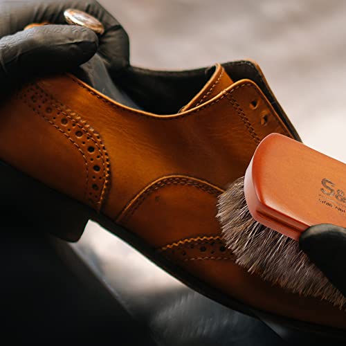 Stone and Clark Mini 4" Shoe Brush - Portable Horse Hair Brush w/Natural Wood Handle - Soft Bristle Shoe Polish Brush for Cleaning, Buffing & Polishing Leather Shoes - Travel-Friendly Size Boot Brush - Image 2