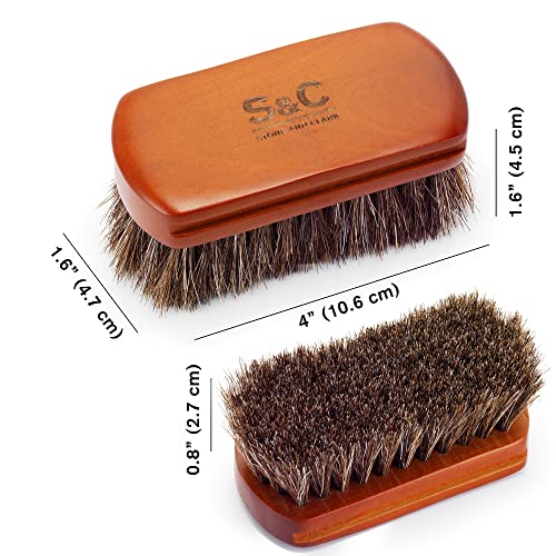 Stone and Clark Mini 4" Shoe Brush - Portable Horse Hair Brush w/Natural Wood Handle - Soft Bristle Shoe Polish Brush for Cleaning, Buffing & Polishing Leather Shoes - Travel-Friendly Size Boot Brush - Image 4