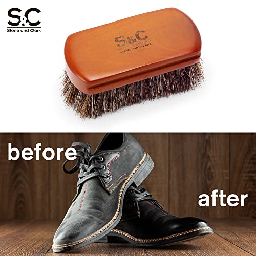 Stone and Clark Mini 4" Shoe Brush - Portable Horse Hair Brush w/Natural Wood Handle - Soft Bristle Shoe Polish Brush for Cleaning, Buffing & Polishing Leather Shoes - Travel-Friendly Size Boot Brush - Image 5