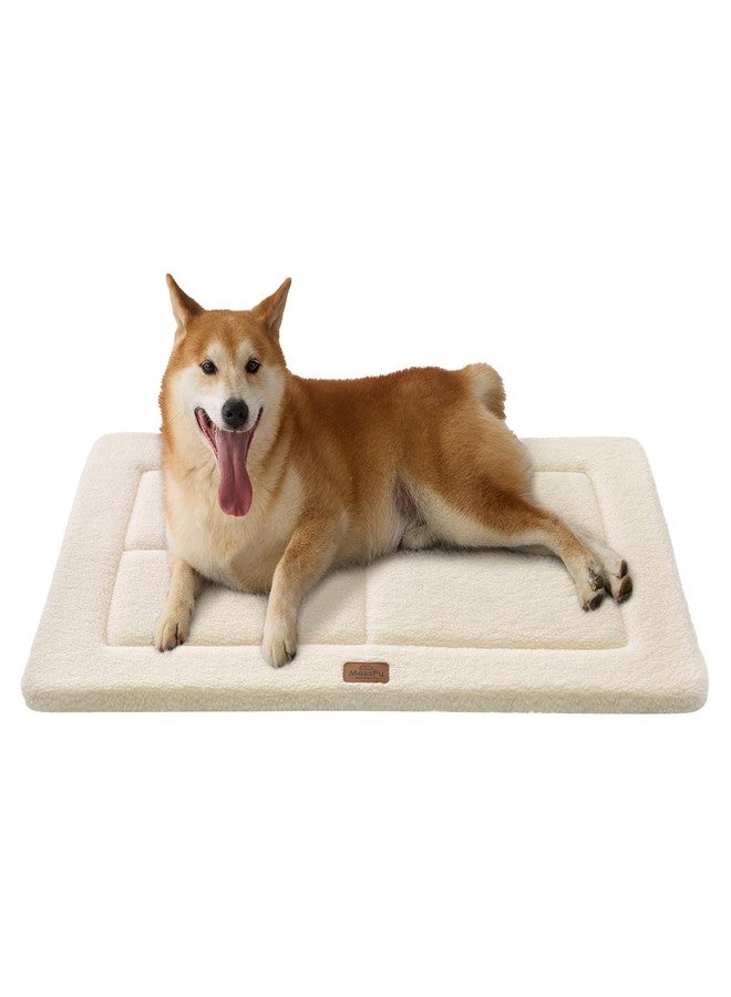 MASSFU Low-Profile Dog Pad Mat for Medium Small Dogs, Washable Ultra Soft Dog Crate Mat, High Density Foam Pet Beds for Indoor & Outdoor Dogs, 35" x 23", Cream White - Image 1