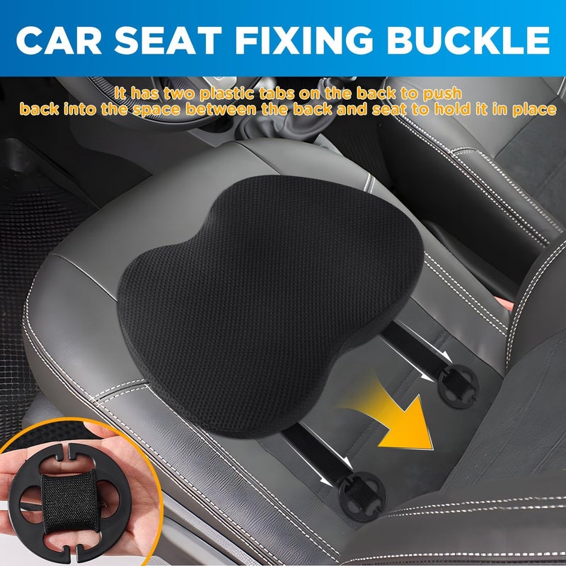 QUTOOL Car Memory Foam Seat Cushion - Wedge Booster Cushion for Driving and Office Use (Black) - Image 4