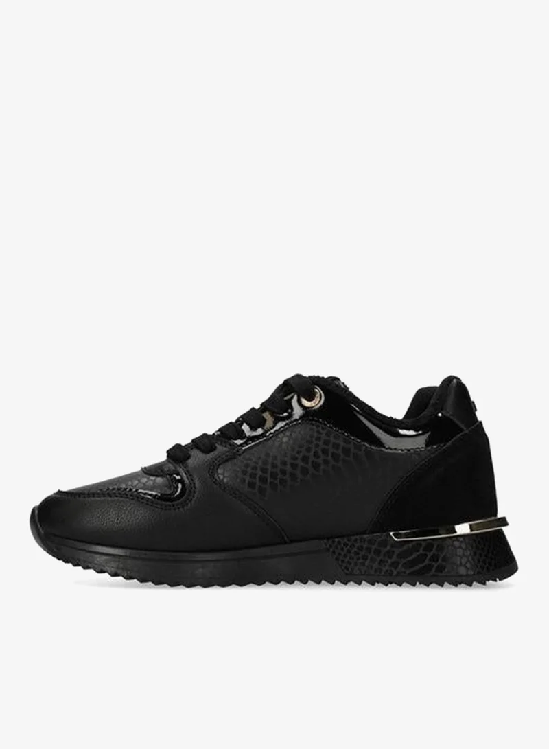 MEXX Textured Sneakers with Lace-Up Closure and Metal Accent