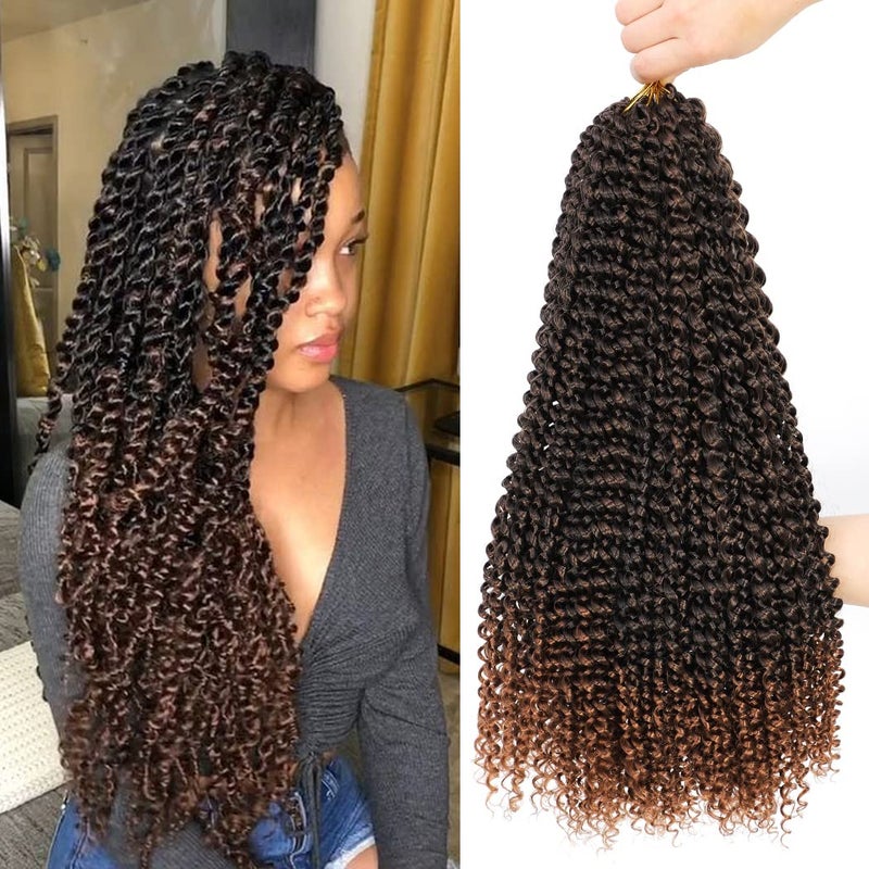 Dansama Passion Twist Hair Water Wave Braiding Hair for Butterfly Style Crochet Braids Bohemian Hair Extensions 18inch T1B30 Economy Pack