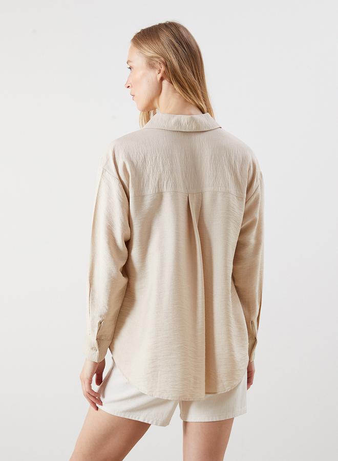 LC WAIKIKI Textured Oversize Women's Shirt - Image 4