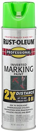 Rust-Oleum 266574 Professional 2X Distance Inverted Marking Spray Paint, 15 oz, Fluorescent Green - Image 2
