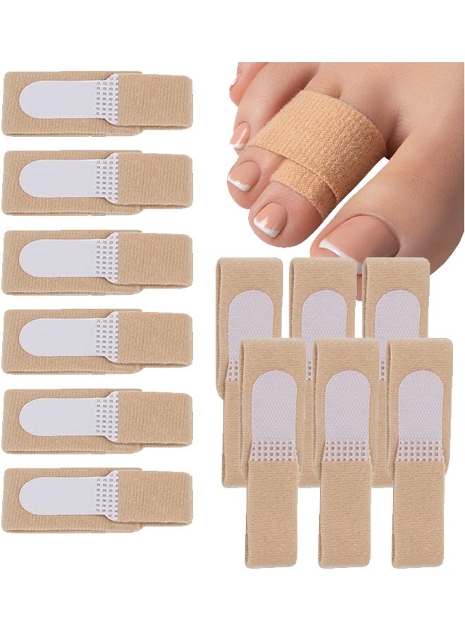 HS 12 Pieces Fabric Hammer Toe Correctors, Hammertoe Straightener, Reusable Toe Buddy Wrap Protective Broken Toe Wraps, Toe Splint For Broken Toe, Crooked Toes, Bent Toes - Image 1