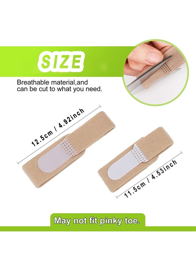 HS 12 Pieces Fabric Hammer Toe Correctors, Hammertoe Straightener, Reusable Toe Buddy Wrap Protective Broken Toe Wraps, Toe Splint For Broken Toe, Crooked Toes, Bent Toes - Image 2