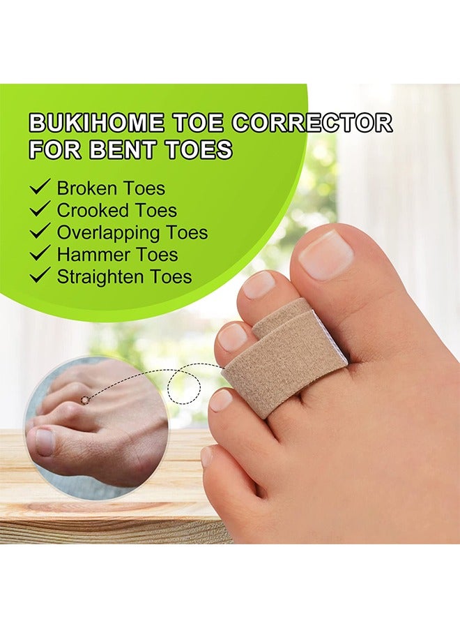 HS 12 Pieces Fabric Hammer Toe Correctors, Hammertoe Straightener, Reusable Toe Buddy Wrap Protective Broken Toe Wraps, Toe Splint For Broken Toe, Crooked Toes, Bent Toes - Image 3