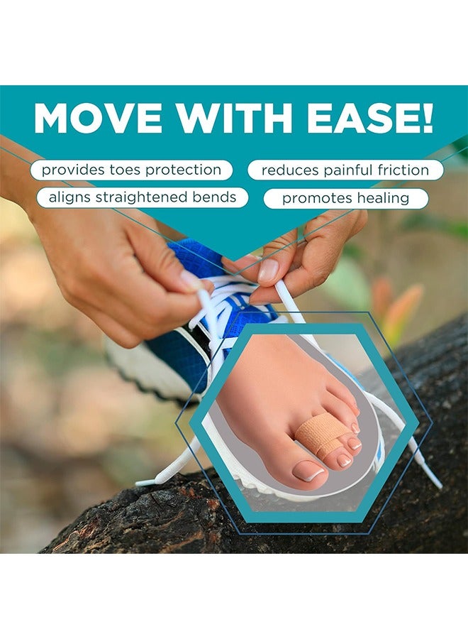 HS 12 Pieces Fabric Hammer Toe Correctors, Hammertoe Straightener, Reusable Toe Buddy Wrap Protective Broken Toe Wraps, Toe Splint For Broken Toe, Crooked Toes, Bent Toes - Image 5