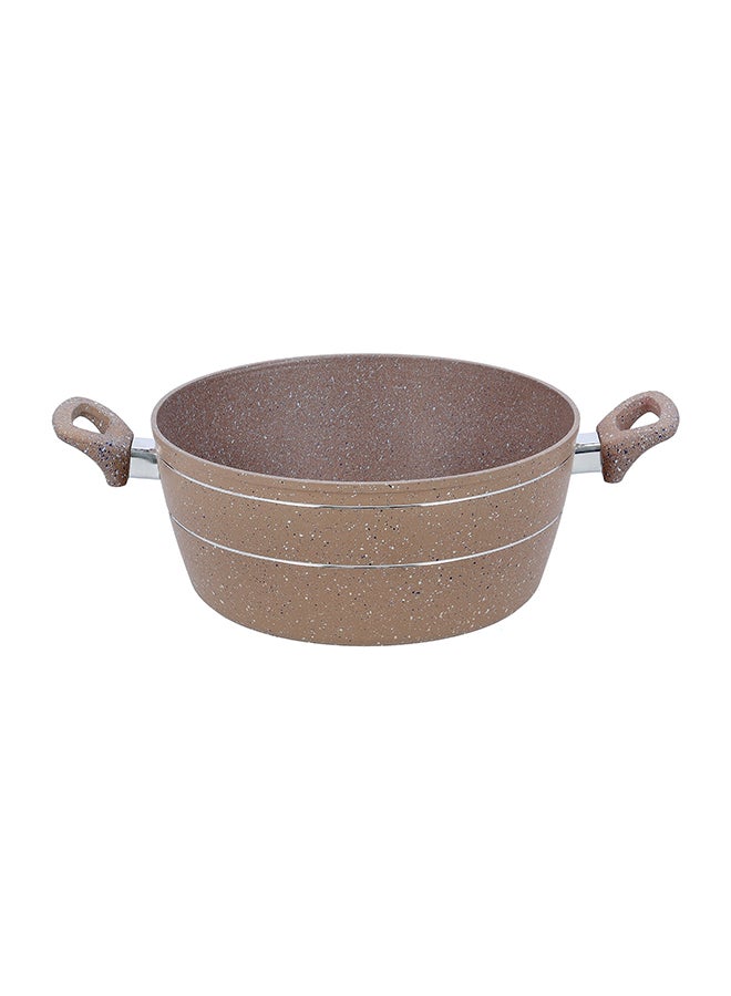 Royalford Sturdy And Durable Unique Designed Easy To Handle 5 Layer Construction Non-Stick Coating Granite Smart Casserole With Lid Brown 32cm - Image 3