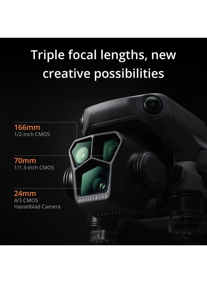 dji Mavic 3 Pro with DJI RC (screen remote controller), Flagship Triple-Camera Drone with 4/3 CMOS Hasselblad Camera, 43-Min Flight Time, and 15km HD Video Transmission, For pro aerial photography - Image 2
