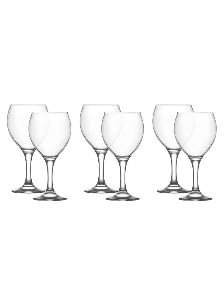 LAV 6 Pieces Misket Wine Glass, 365 Ml - Clear  - Image 2