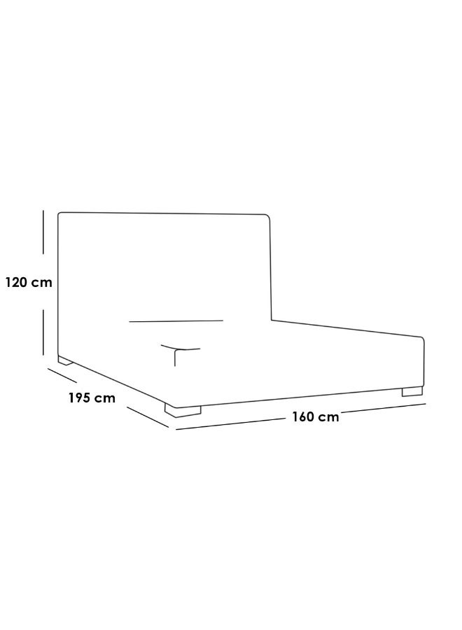 Joints سرير كينج رمادي من خشب إم دي إف ١٦٠×١٢٠×١٩٥ سم - Image 2