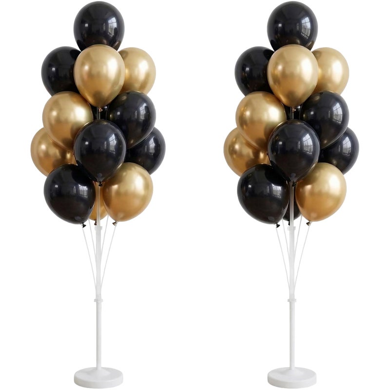IMISNO Balloon Column Kit for FloorBalloon Columns with Stand Base and PoleBalloon Tower Backdrop Decoration for Wedding Baby Shower Birthday Party or Bachelorette Parties Black Gold - Image 2