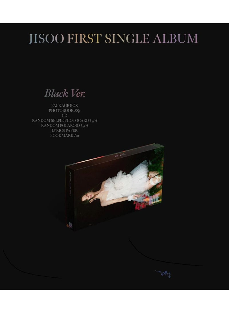 YG Entertainment - Jisoo 1st Single Album Me CD Black Version Including Photobook Selfie Photocard Polaroid Lyrics Book and Bookmark Kpop Music - Image 1