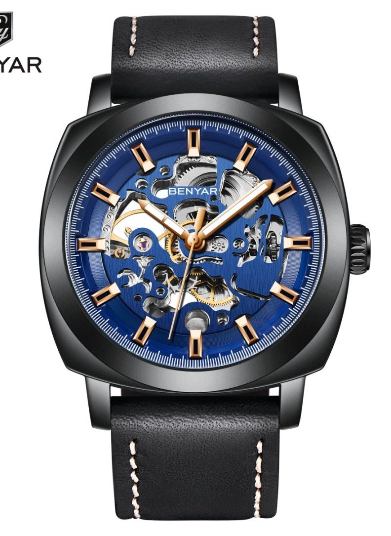 BENYAR Watches for Men Luxury Leather Luminous Water Resistant Automatic Mechanical Wristwatch  - Image 2
