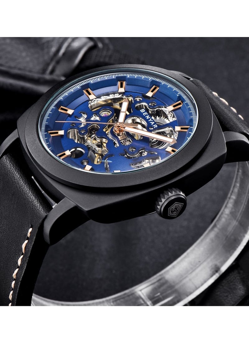 BENYAR Watches for Men Luxury Leather Luminous Water Resistant Automatic Mechanical Wristwatch  - Image 5