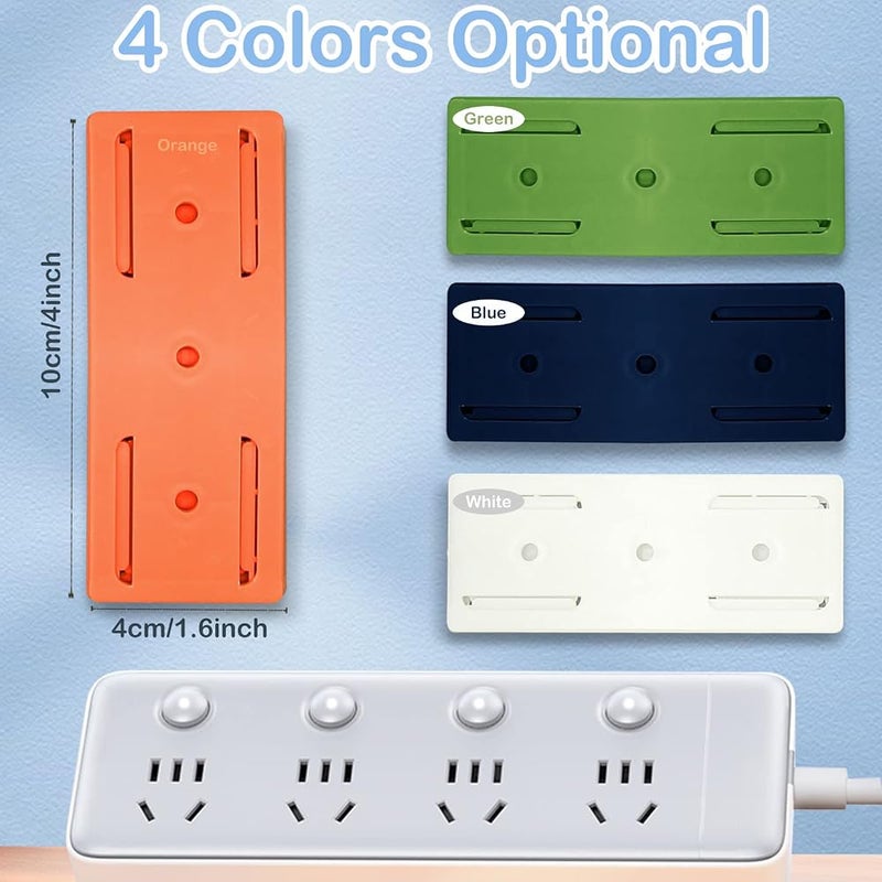 CANIPHA 4Pcs Self Adhesive Power Strip Holder, Adhesive Punch Free Desktop Socket Fixer Wall Mounte, Plug-in Socket Fixer Bracket Stand for Kitchen Home Office Cable Management - Image 2