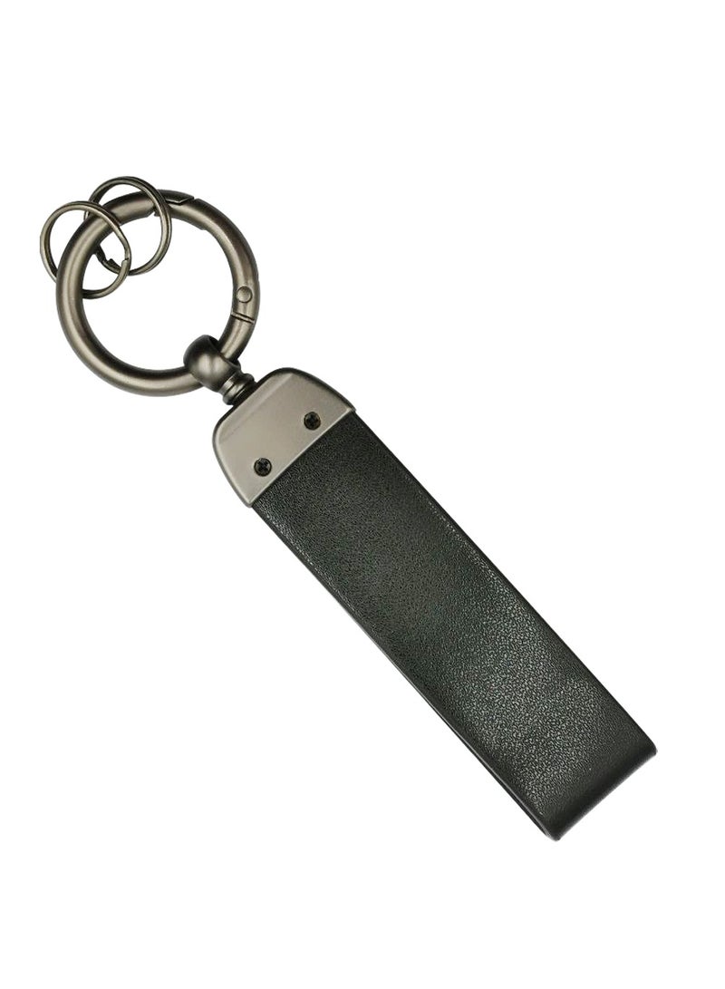 Chevrolet Chevrolet PU Leather Strap Keychain Super Finish Metal Ring Car Key Chain - BLACK  - Image 3