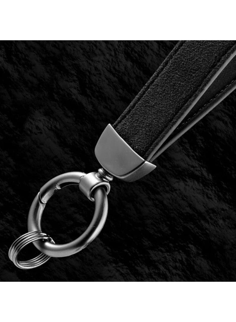 Chevrolet Chevrolet PU Leather Strap Keychain Super Finish Metal Ring Car Key Chain - BLACK  - Image 4
