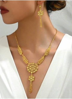 GOLDMAX 21k Gold Plated Necklace & Earrings Jewelry Set For Women  - Image 1