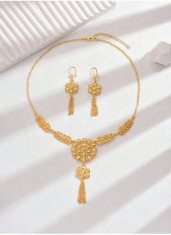 GOLDMAX 21k Gold Plated Necklace & Earrings Jewelry Set For Women  - Image 3