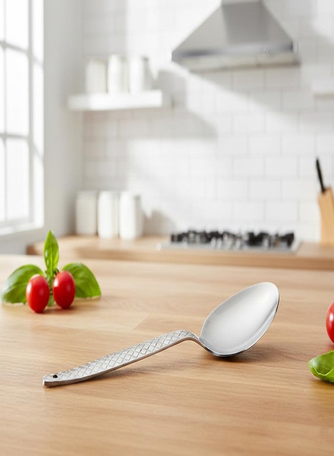 BNAZIND Chef Kunz Spoon Regular | 18/10 Silver Stainless Steel Serving Sauce Spoon | 9 inch 2.5 Tbsp Basting, Quenelle, Cooking,Plating, Dinner Chef Spoons with Non-Slip Grip - Image 5