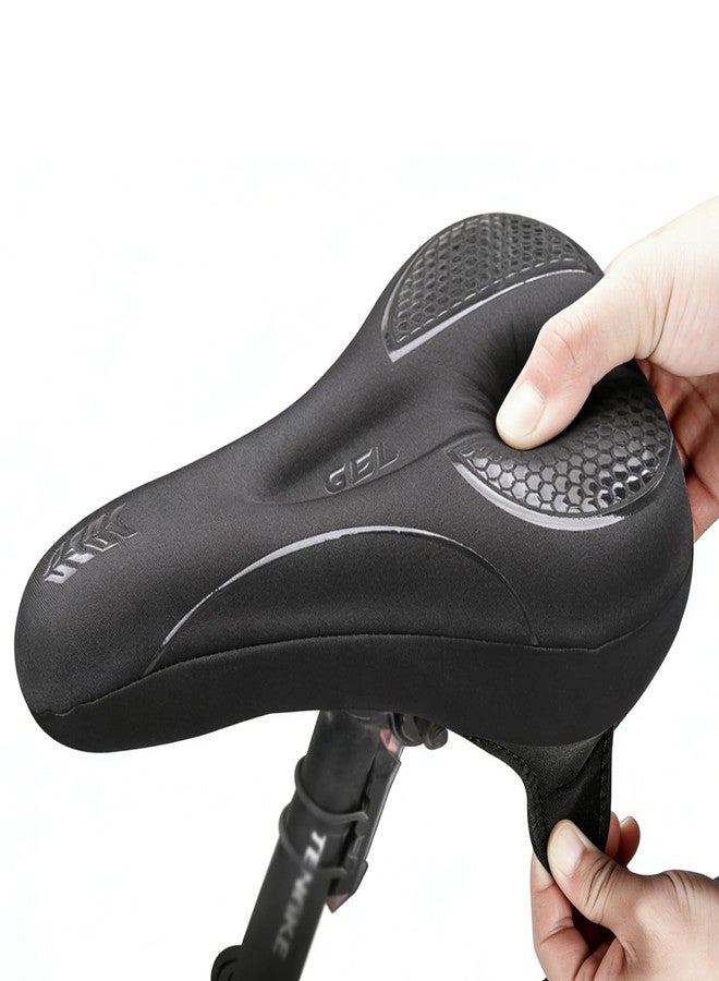 JUMPOW Bike Seat Cushion Cover for Narrow Seats, Gel Padding & Memory Foam Bike Seat Cover with Double Anti-Slip, Breathable Airflow Design, Soft Cover Fits Peloton, Stationary, Mountain & Road Bikes - Image 1