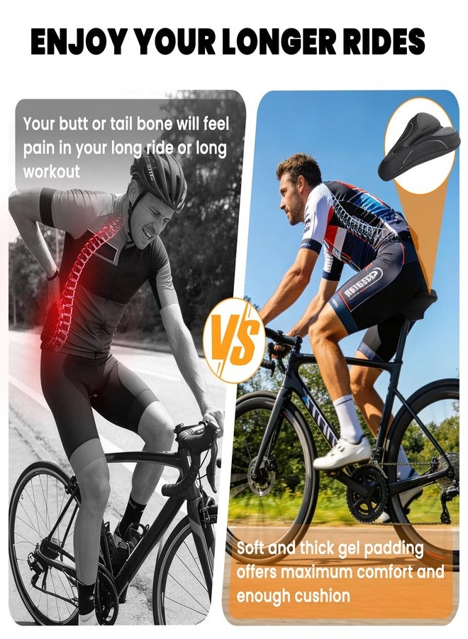 JUMPOW Bike Seat Cushion Cover for Narrow Seats, Gel Padding & Memory Foam Bike Seat Cover with Double Anti-Slip, Breathable Airflow Design, Soft Cover Fits Peloton, Stationary, Mountain & Road Bikes - Image 4