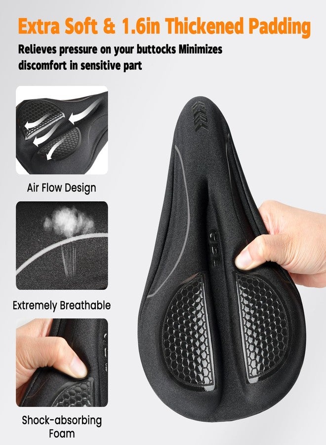 JUMPOW Bike Seat Cushion Cover for Narrow Seats, Gel Padding & Memory Foam Bike Seat Cover with Double Anti-Slip, Breathable Airflow Design, Soft Cover Fits Peloton, Stationary, Mountain & Road Bikes - Image 2