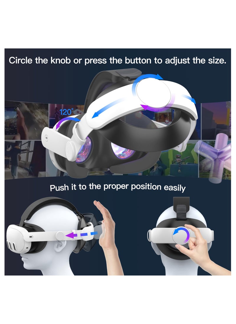 XICEN - Head Strap Compatible with Meta Quest 3/3S, Adjustable Headband Replacement Strap for Oculus Quest 3 - Image 1