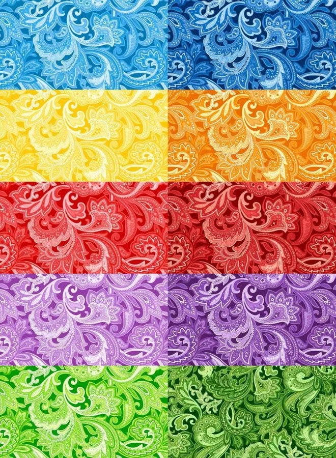 LENAILIN 50pcs 5 x 5 inches Multicolor Cotton Fabric Bundle Squares for Quilting Sewing, Precut Fabric Squares for Craft，Paisley - Image 3