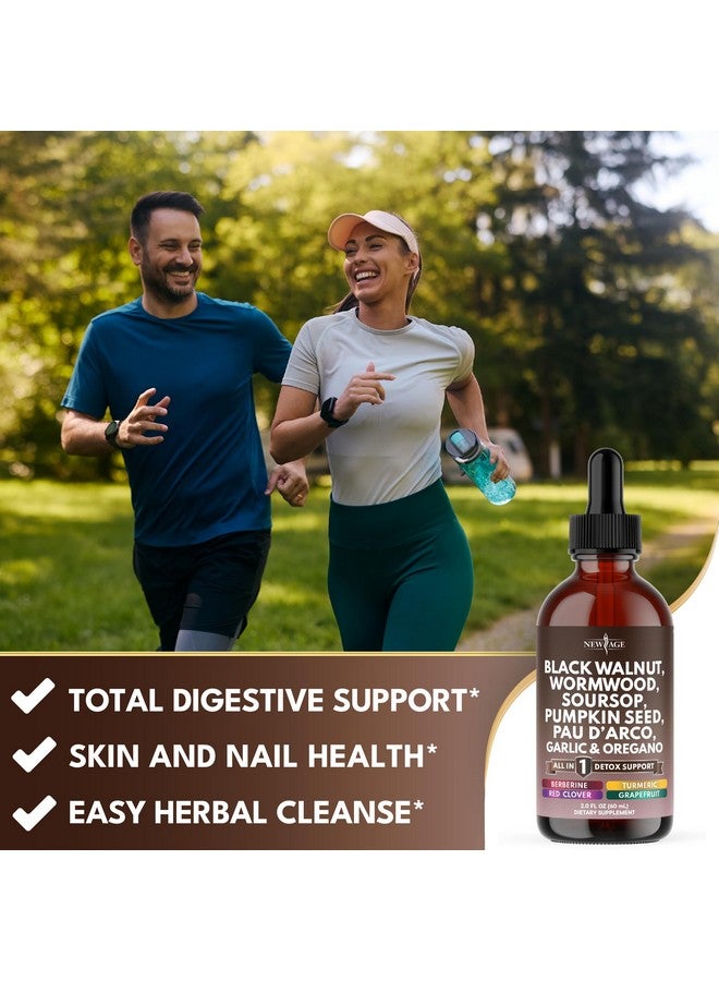 New Age Black Walnut Wormwood Cleanse Drops - Liquid Soursop, Garlic, Pumpkin Seed, PAU D'Arco, Oil of Oregano, Turmeric, Berberine, Neem Extract, Hull Bark, Tincture - - 4oz - Image 5