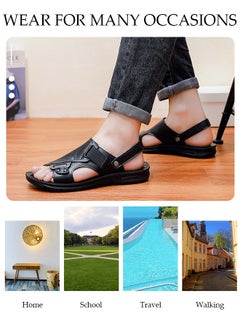 DUNISO Men's Sandals Lightweight Slide Sandal with Non-slip Soles Thick Sole Beach Sandal Open Toe Breathable Slip-on Sandal House Flat Sandal for Indoor and Outdoor  - Image 3