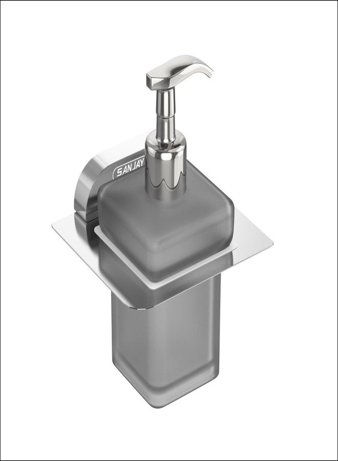 Sanjay Chilly Aristo Series Soap Dispenser | 304 Stainless Steel Liquid Soap Bottle Holder | Rust-Free, Wall Mounted Bathroom Accessory - Image 1