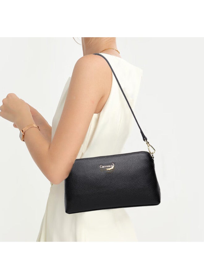 Crocodile Festival Top-grain Leather Casual Underarm Bag, Simple Versatile Shoulder Crossbody Women's Handbag Gift Xt363 - Image 1