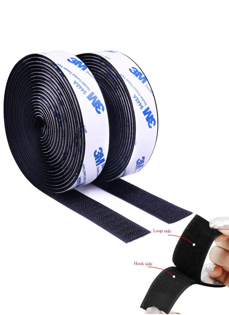 Generic 2 Pcs Strong Sticky Tape, Waterproof Velcro Tape Strips, Heavy Duty Double Side Mounting Tape, Suitable for Organizing Window Screens, Power Strips, Picture Frames, and More Uses  - Image 1