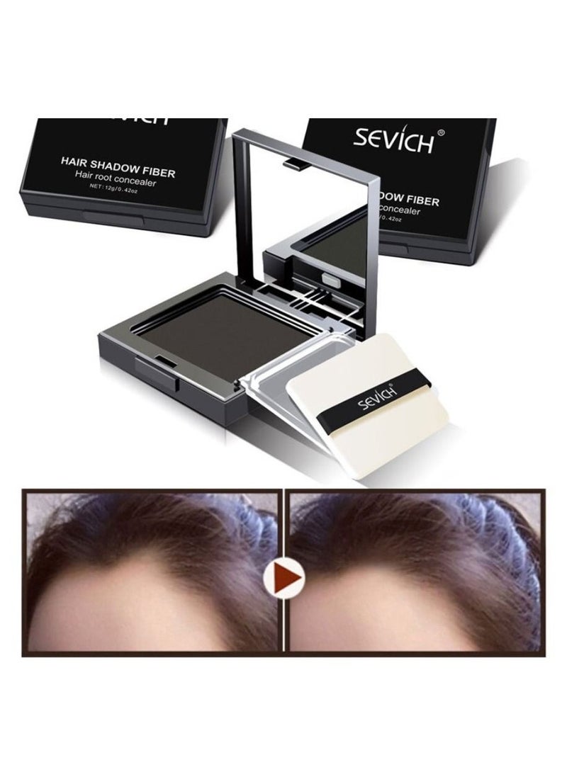 Sevich Hair Shadow Fiber Hair Root Concealer Covering White Hair Waterproof Lasting & Portable Hairline Replacement Keratin Fiber Concealer For Men & Women 12g (Black) - Image 2