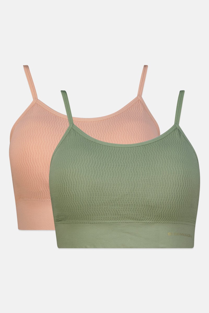 BCBGMAXAZRIA Women 2 Pieces Padded Brand Logo Bra, Multicolor - Image 1