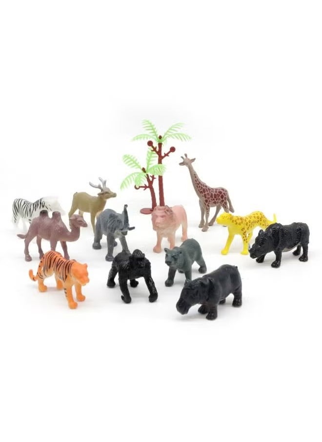 AWALOR - 12 Pcs Safari Animals Figures Toys Set, African Jungle Realistic Jumbo Wild Zoo Animals Figurines, Farm Animal Toys With Elephant, Giraffe, Lion, Tiger, Gorilla For Kids Toddlers - Image 1