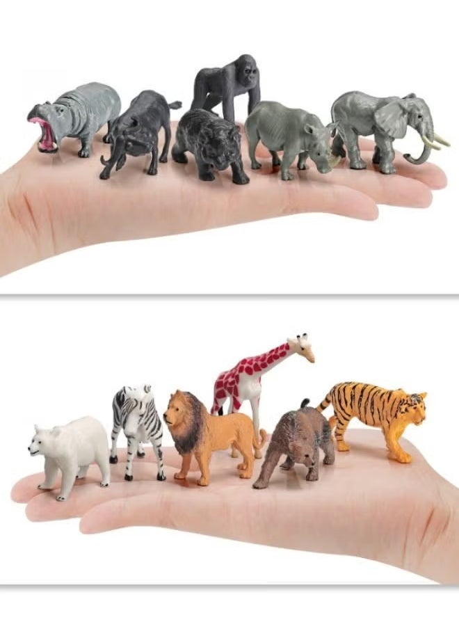 AWALOR - 12 Pcs Safari Animals Figures Toys Set, African Jungle Realistic Jumbo Wild Zoo Animals Figurines, Farm Animal Toys With Elephant, Giraffe, Lion, Tiger, Gorilla For Kids Toddlers - Image 1
