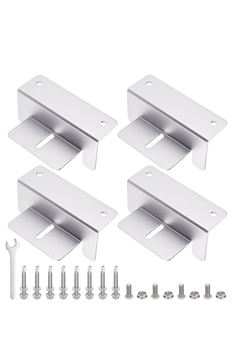 Generic Solar Panel Mounting Bracket, 4Pcs Aluminum Solar Panel Z Brackets with Nuts and Bolts, Roof Solar Panel Bracket for RV, Boat, Wall, Caravans, Yacht and Other Off Gird Installation  - Image 1