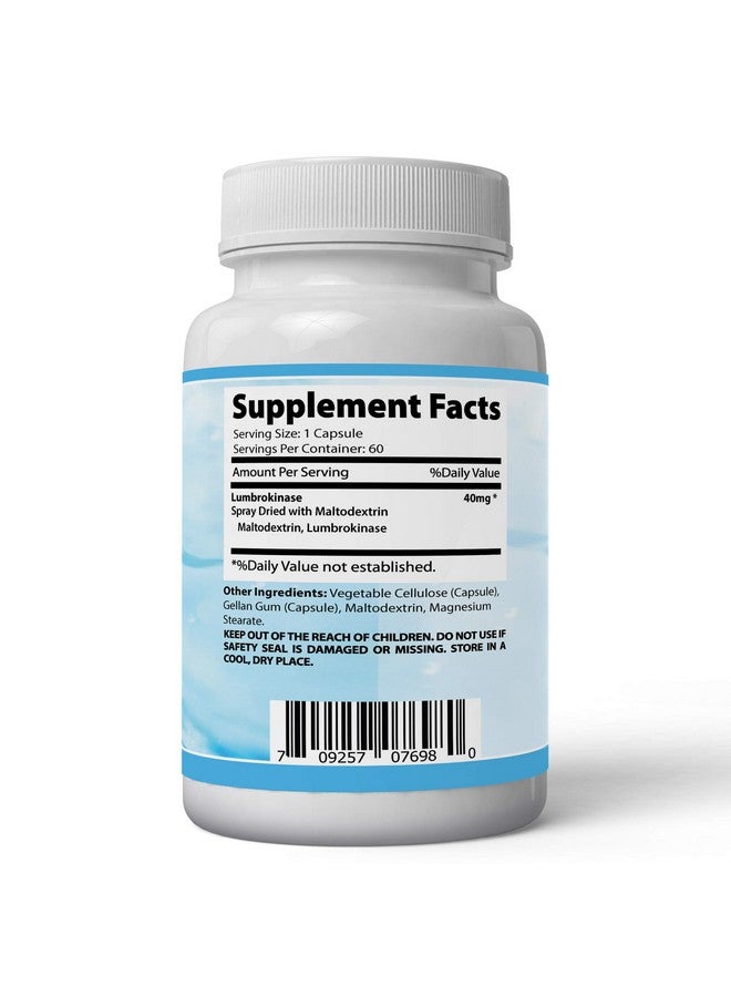 Absonutrix Lumbrokinase 40 mg 60 vegetable capsules supports healthy heart All natural Made in USA - Image 3