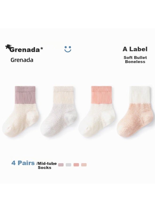 Beptides Beipes Baby Socks Spring And Summer Thin Newborn Boys And Girls Children's Anti-slip Cotton Socks Green 1-3 Years Old - Image 1