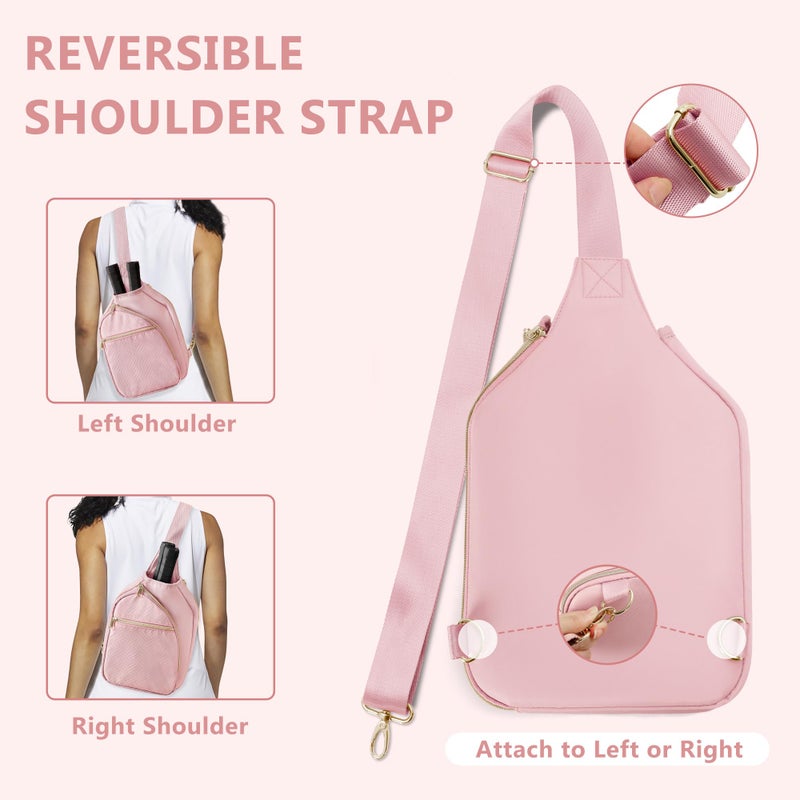 Prokva Pickleball Bag for Women, Pickleball Paddle Sling Bag, Pickle Ball Bag for Pickleball Accessories, Pink (Patent Design) - Image 3