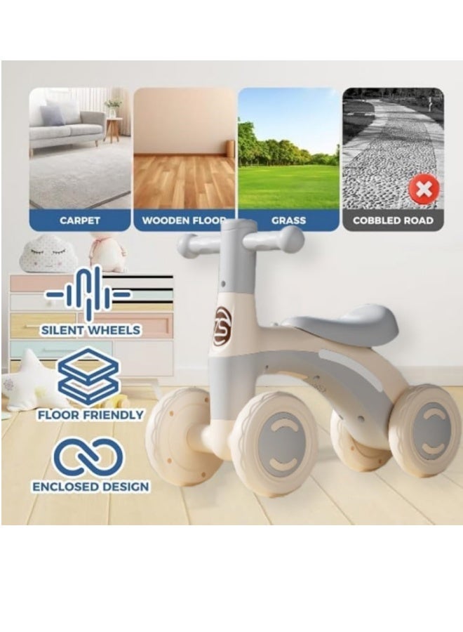 SUCITY Baby Balance Bike with Wheels,Toddler Balance Bike Trikes with No Pedal for Boys Girls 0-36 Months Safety against Rollover,Toddler Baby Walker Riding Gifts (Grey) - Image 2