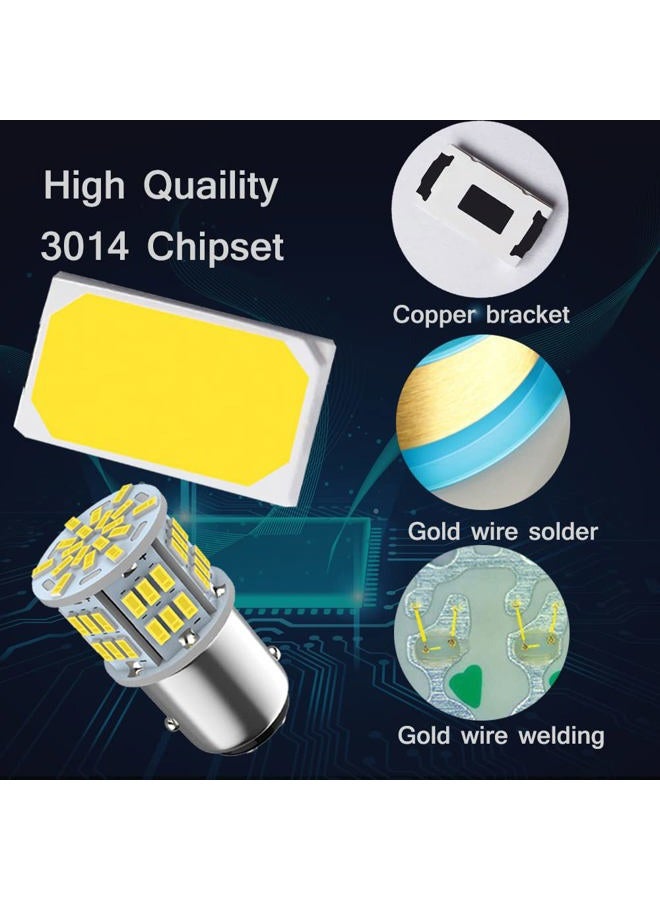 Melphan-Auto 1157 Led Brake Light Bulb, 12V-24V 1157 7528 2357 2057 BAY15D LED Replacement Light Bulb for Brake Tail Running Parking Backup Light for Car RV Trailer Boat, 54SMD White light, 2PCS - Image 4