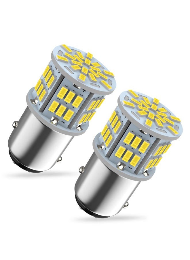 Melphan-Auto 1157 Led Brake Light Bulb, 12V-24V 1157 7528 2357 2057 BAY15D LED Replacement Light Bulb for Brake Tail Running Parking Backup Light for Car RV Trailer Boat, 54SMD White light, 2PCS - Image 1