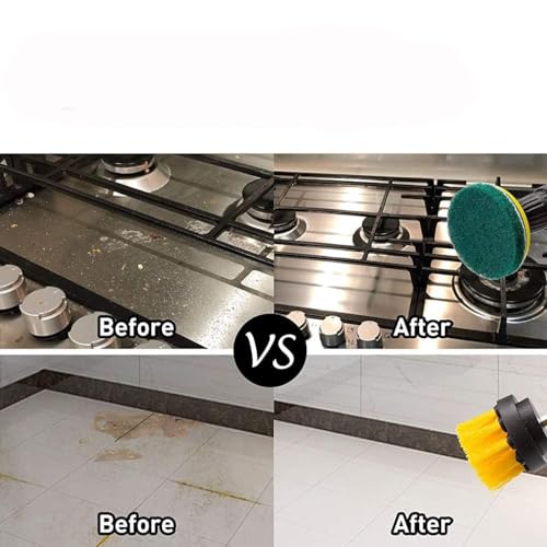 VINATOSLA Power Drill Scrubber Brush Set 8PCS, Drill Attachment Set, Scrubber Brush Scrub Pads for Bathroom Surfaces, Floor, Tub, Shower, Grout, Tile - Image 4